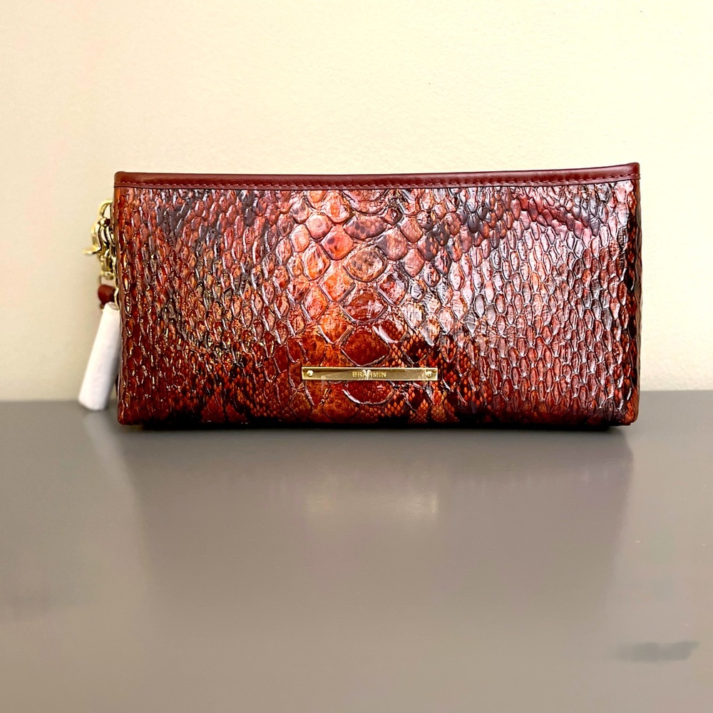 NWT BRAHMIN Kayla Cranberry Valerian Clutch